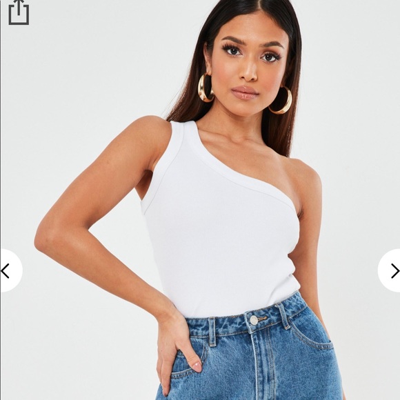 Missguided Tops - MISSGUIDED
tall white rib one shoulder vest top